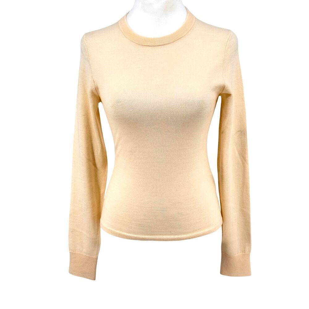 NWT J.Crew Women’s XS Merino Wool Crewneck Sweater Soft Ivory Beige Slim Fit